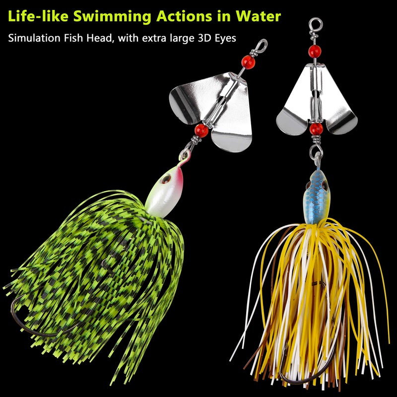 SILANON Fishing Buzzbait Lures Bass Spinnerbait Kit Buzz Bait Multicolor Swimbait Metal Jig Lure for Bass Pike Trout Fishing - Image 4